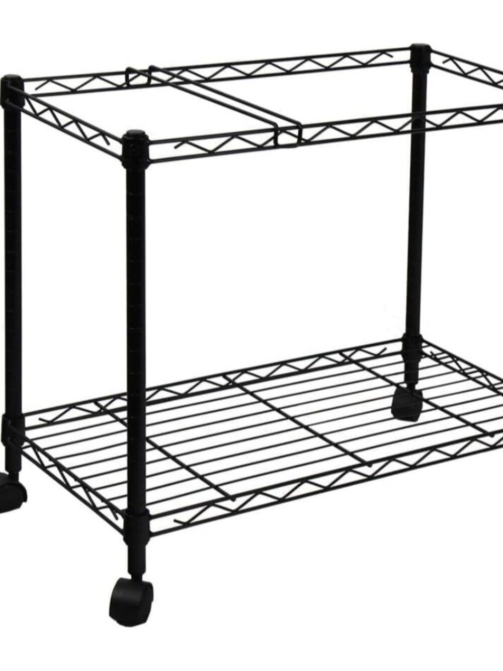 Portable 1-Tier Metal Rolling File Cart, Black,24 in